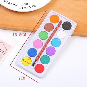 12 couleurs non toxique solide gâteau aquarelle peinture ensemble solide poudre peintures pour enfants papeterie ensemble blanc BSCI <span class=keywords><strong>Gouache</strong></span> peinture Wen Xuan - Product Image 4