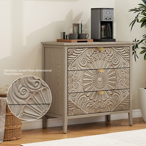Single 3 Drawer Cabinet American Furniture Bedroom Living Room Study <b>Storage</b> Drawers - Product Image 5