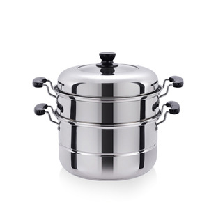 Vaporera de acero inoxidable de 24 cm de doble capa con asas para cocinar alimentos - Product Image 4