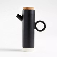 Offre Spéciale – Ensemble de Bouteilles en Céramique Blanches/Noires pour Huile d'Olive, Idéal Hôtels et Restaurants