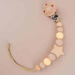 Artículo más vendido, estrella de cinco puntas de haya, cadena anticaída de grado alimenticio, cadena para chupete - Product Image 3