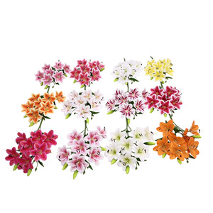 Lirios Perfumados en Forma de Abanico de 7 Cabezas, Flores Artificiales Realistas al Tacto, Decoraciones para Bodas y <span class=keywords><strong>Halloween</strong></span>, Pared de Flores - Product Image 2