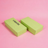 Boîtes d'expédition en carton ondulé recyclables imprimées sur mesure, design violet imprimé UV, pelliculage mat, doublure en éponge pour l'emballage du thé matcha