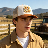 Casquette Trucker Vintage Personnalisée avec Logo ODM OEM, Patch Brodé Animal de Dessin Animé, Dos en Maille Respirante, Bicolore