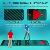 Tapis de putting de golf en EVA 3x6 pieds pour entraînement intérieur/extérieur avec coupes de putting et miroir pour la pratique à la maison, au bureau ou dans le jardin