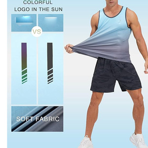 Débardeur en maille de polyester respirant à séchage rapide, style décontracté, imprimé avec logo personnalisé, style tie-dye, pour le sport, le basketball, débardeurs pour hommes - Product Image 3