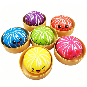 Dumpling Shape PU Stress Relief Ball Soft Squishy <b>Fidget</b> Squeeze Toy for Anxiety Relief - Product Image 5