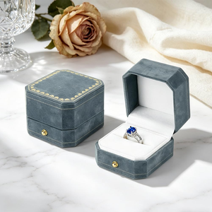 Wholesale Luxury Square Velvet Embossed Jewelry <b>Boxes</b> High-end Ring & <b>Earring</b> Gift <b>Boxes</b> Low-cost Custom Manufacturers - Product Image 3