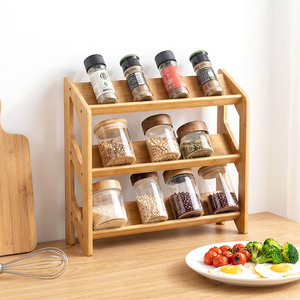 Estante de Bambú de 3 Niveles para Especias, Organizador de Cocina para Especias, Frascos y Botellas, Almacenamiento para <span class=keywords><strong>Despensa</strong></span>, Nuevo - Product Image 2