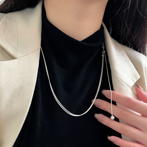 Collier ras du cou en argent sterling 925 Yinruitai pour femme, design multi-couches en forme de goutte d'eau, cadeau - Product Image 3