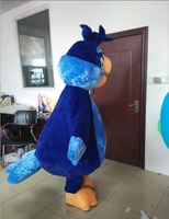 Costume de mascotte en peluche personnalisable en forme de perroquet bleu pour adultes unisexe, idéal pour les fêtes de Noël