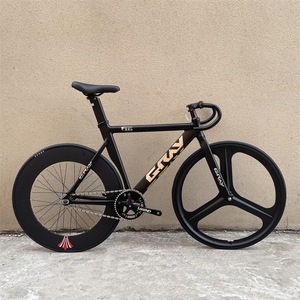 Bicicletta a scatto fisso F16 grigia con ruote a 3 raggi 700C, telaio in alluminio aerodinamico, cerchi personalizzabili per pista urbana - Product Image 1
