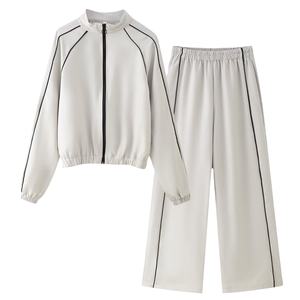 Giacca Bomber <span class=keywords><strong>Chic</strong></span> da <span class=keywords><strong>Donna</strong></span> Primavera 2025, Nuovo Stile <span class=keywords><strong>Casual</strong></span> con Bordi Vintage, Maniche Lunghe e Tasche, Capospalla Femminile Alla Moda - Product Image 1