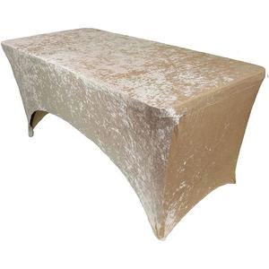 Mantel de LICRA de lujo de terciopelo clásico personalizado 100 mantel elástico Rectangular rojo calidad premium barata - Product Image 3