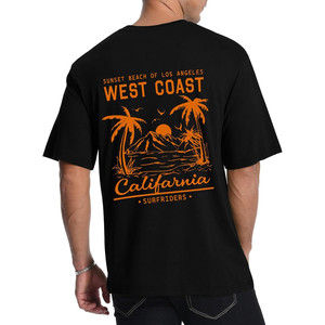 T-shirt estiva da uomo Aiyino California West Coast con stampa palma in tessuto jersey - Product Image 3
