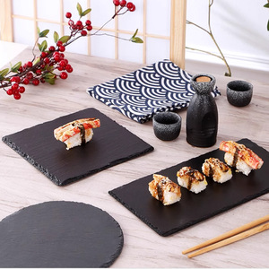 Assiette plate en <span class=keywords><strong>ardoise</strong></span>, plateau de service en pierre bleue, cuisine japonaise et coréenne, dessous de verre en <span class=keywords><strong>ardoise</strong></span>, plateau à dessert et à gâteau en pierre - Product Image 3