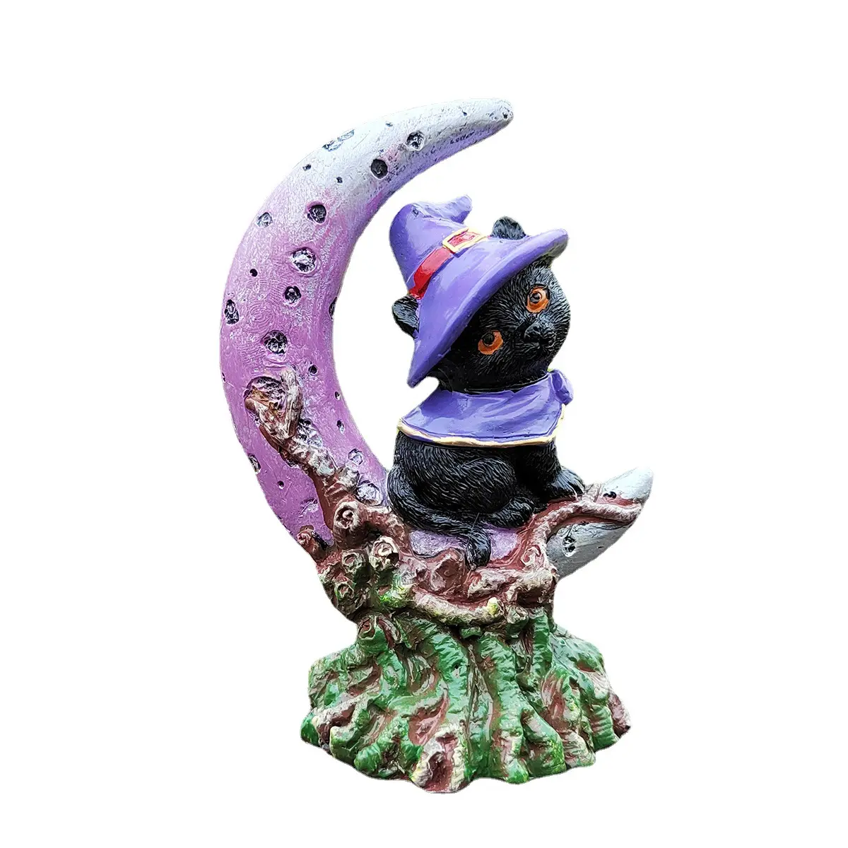 Halloween mysterious cute moon cat sculpture resin crafts ornaments home decoration ornaments dress up