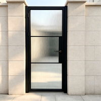 Puerta Exterior Residencial de Hierro Francés Moderno con Rejilla de Vidrio