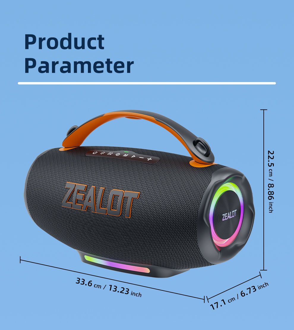 Zealot S167 Portable Speaker - 100W, 24000mah, Waterproof