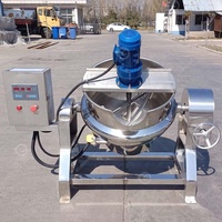 Gas Heat Snoep Fruit Jam Pan Snoeppan Kleine Gastronomie Automatische Elektrische Kok Fruitketel En Mixer Machine