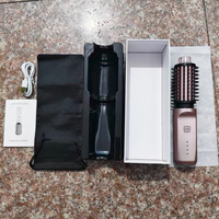 Cepillo Térmico Inalámbrico para Peinar, Voluminizador de Cabello sin Cable, Cepillo con Cerdas Anti-Quemaduras, Peine Caliente Iónico de Cerámica, Cepillo Rizador
