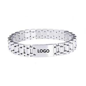 Pulsera Magnética Personalizada de Acero Inoxidable con Ícono de Cocodrilo, Esmalte Verde, Diseño de Piel de Cocodrilo - Product Image 3