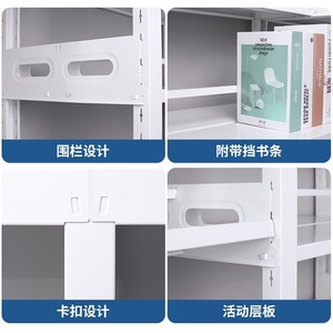 ชั้นวางหนังสือเหล็กแบบถอดประกอบได้ รุ่น LC-02 หลายชั้น สำหรับห้องสมุด โรงเรียน ร้านหนังสือ และห้องอ่านหนังสือ - Product Image 4