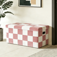 Nouvelle Arrivée 2026 : Ottoman de Rangement Pliable en Velours avec Coffre de Rangement pour Salon, Chambre et Canapé-Lit