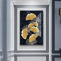 Décoration nordique, feuille de plante dorée, affiche abstraite, impression sur toile, peinture murale, image décorative