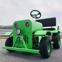 QIQU Alquiler Comercial con Temporizador Remoto, Tractor Eléctrico de Eje de 600W, Buggy, Go-Kart, 40km/h, Freno de Disco Hidráulico, 2 Adultos
