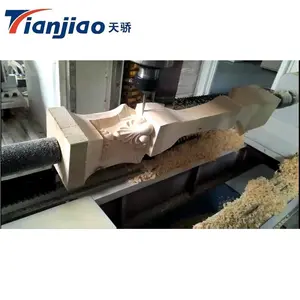 TJ-1220 4 Axis Auto Feeding Multifunctional CNC Wood Lathe Center for Curved Table Legs and So on