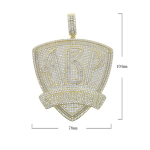 <span class=keywords><strong>Hip</strong></span> <span class=keywords><strong>Hop</strong></span> uomo <span class=keywords><strong>Rap</strong></span> personalizzato ciondolo a forma di diamante completo con ciondolo scritta ABP gioielli - Product Image 3