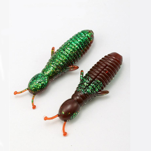 WEIHE 10 pièces/sac, appâts artificiels en PVC en forme <span class=keywords><strong>de</strong></span> petite abeille pour la pêche en rivière, appâts noirs à descente lente pour la pêche au black bass - Product Image 1