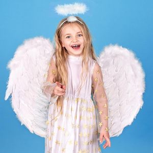 White Angel Halo Headband Feathered Halo <strong>Halloween</strong> Headband Angel Costume <strong>Accessory</strong> for <strong>adult</strong> and kids Cosplay Party Supplies - Product Image 6