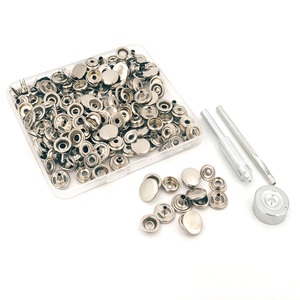 50 bộ trắng mạ snap ốc vít hộp công cụ Đóng gói Vòng ổ cắm Báo Chí đinh tán Áo khoác túi vải đóng cửa Snap công cụ Bộ nút - Product Image 2