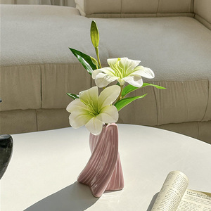 Vaso Rotante a Forma di Croce Lily - Fiori <span class=keywords><strong>Artificiali</strong></span> Creativi - Decorazione di Alta Gamma per Tavolo d'Ingresso e Soggiorno - Product Image 2