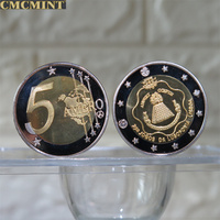 Pièce Bicolore Nouvel Ordre Mondial 5 $ Amero Alex Jones, Pièce Ronde en Laiton Massif