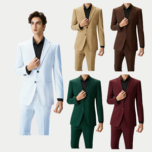 <span class=keywords><strong>Traje</strong></span> de Dos Piezas para <span class=keywords><strong>Hombre</strong></span>, Estilo Formal, con Rayas Blancas Elásticas TR, Personalizado al por Mayor, para Bodas/Negocios - Product Image 3