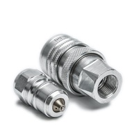 Nouvelle Raccordement rapide en acier inoxydable de type fermé pour équipement de construction, coupleurs hydrauliques haute pression pour camions 50 L/min