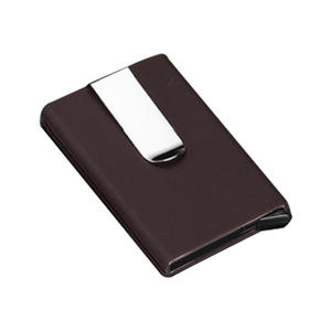 Karbon Fiber para klip ince iş kredi kartı kılıfı ile lüks Minimalist nubuk PU deri <span class=keywords><strong>Pop</strong></span>-<span class=keywords><strong>up</strong></span> kart tutucu - Product Image 6