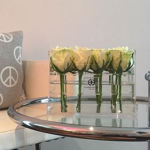 OEM 16 rosas Pantalla de acrílico blanco caja de flores con tapa transparente - Product Image 5
