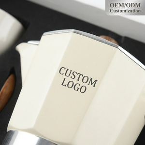 Juego de Regalo de Café de Lujo Kingze con Logotipo Personalizado, Juego de Cafetera Moka de 3 y 6 Tazas con Tazas y Cuchara - Product Image 4