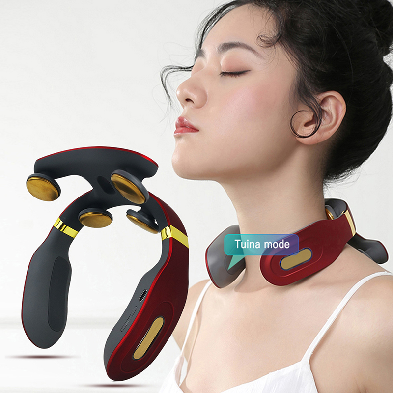 Relaxing Led Thermal Deep Tissue 4D Shiatsu Electric Manual Neck And Shoulder Lifting Music Pillow Massager With Heat
