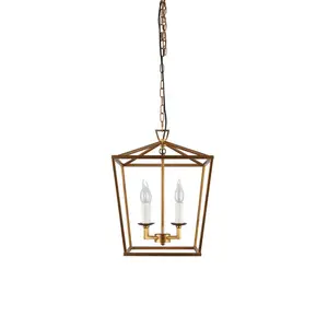 Железный винтажный фонарь, подвесной потолочный светильник с 4 лампочками для прихожей, дома, кофейни