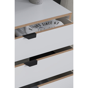 4-Drawer Teak & Melamine Modern Dresser/<b>Chest</b> of Drawers for Bedroom Living Room Hospital <b>Storage</b> in Home or Apartment - Product Image 6