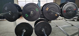 Plaques de pare-chocs en caoutchouc noir vente en gros Lbs Disques de poids de gymnastique 5kg 45lb Plaques de poids pour la compétition Logo écologique - Product Image 4