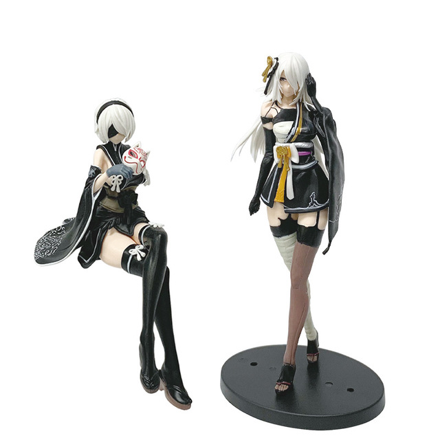 NieR Automata Figures 2B A2 Kimono Ver Sitting PVC Action Figure Model Toy Game Desktop Ornament Collectible Wholesale