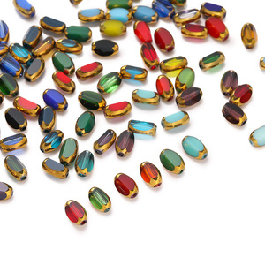 Gold Rimmed Colored Faceted Glass Crystal Beads Middle Size Rhinestone <b>Shoe</b> <b>Decorations</b> DIY Jewelry Accessories - Product Image 5