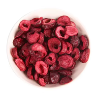 Fabrieksmatig gevriesdroogde kersenschijfjes, langdurige versheid, bulk snack ingrediënt, zoete fruitchips, taartdecoratie, bakken