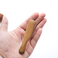 Mini brosse de nettoyage DIY OEM à manche en bois blanc, à dents crantées et à dix mille poils durs